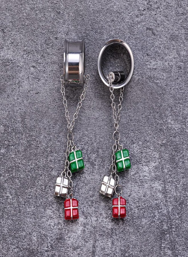 COOEAR Merry Christmas Double Flared Dangle Ear Gauges Piercing Plugs and Tunnels, Elegant Ear Stretchers Earrings Expander. - Image 4